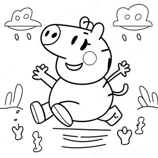 Peppa Pig Jumping In Muddy Puddles Coloring Page 47985-39893