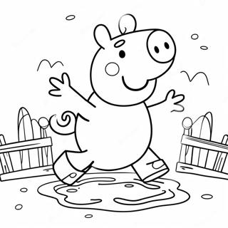 Peppa Pig Jumping In Muddy Puddles Coloring Page 47985-39894