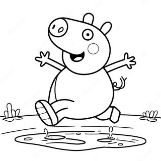 Peppa Pig Jumping In Muddy Puddles Coloring Page 47985-39895