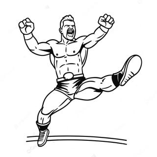 Vibrant Wwe Wrestler Jumping Coloring Page 4802-3864