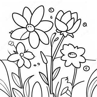 Colorful Spring Flowers Coloring Page 48035-39930