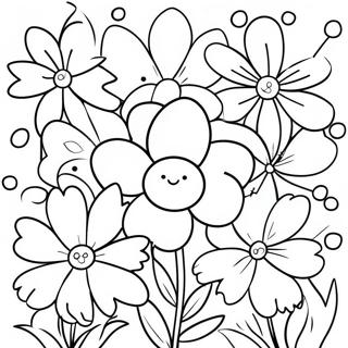 Colorful Spring Flowers Coloring Page 48035-39931