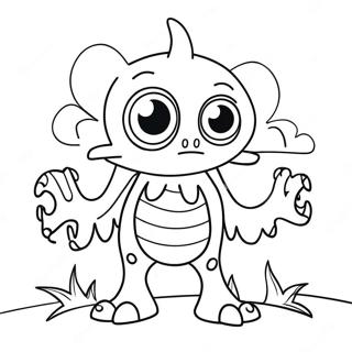 Playful Monster With Big Eyes Coloring Page 48075-39961