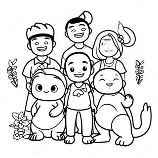 Fun Ohana Family Coloring Page 48095-39986