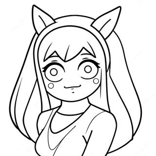 Cute Zero Two With Bunny Ears Coloring Page 48145-40018