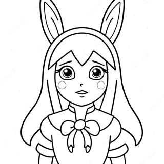 Cute Zero Two With Bunny Ears Coloring Page 48145-40019