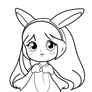 Cute Zero Two With Bunny Ears Coloring Page 48145-40020