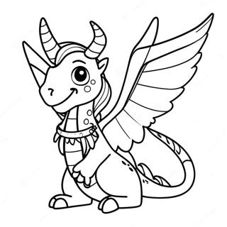 Fantasy Dragon Girl With Wings Coloring Page 48155-40030