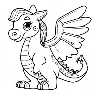 Fantasy Dragon Girl With Wings Coloring Page 48155-40031