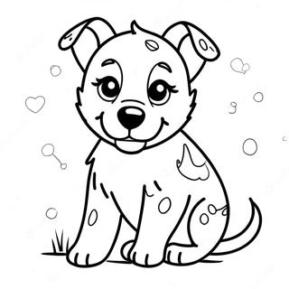 Playful Blue Heeler Puppy Coloring Page 48185-40051