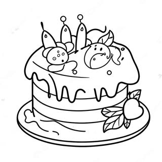 Christmas Cake Coloring Page 48194-40059