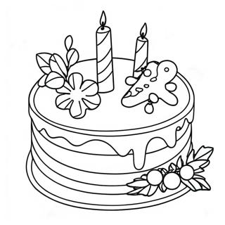 Christmas Cake Coloring Page 48194-40060