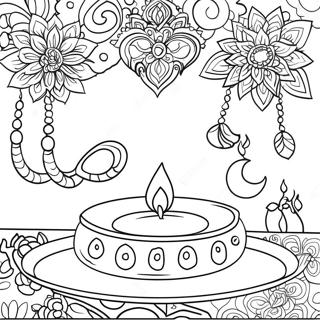 Diwali Festival Scene Coloring Page 481-382