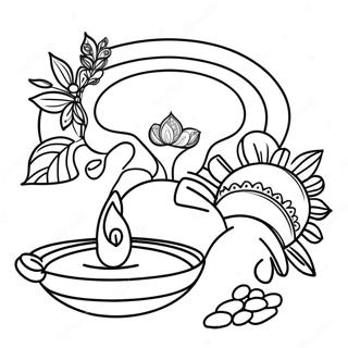 Diwali Festival Scene Coloring Page 481-383