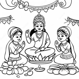 Diwali Festival Scene Coloring Page 481-384