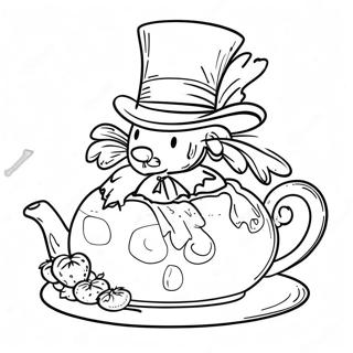 Mad Hatter S Whimsical Tea Party Coloring Page 48215-40082