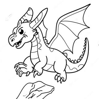 Realistic Scary Dragon In Flight Coloring Page 4821-3874