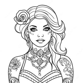 Goth Tattoo Coloring Page 48224-40075