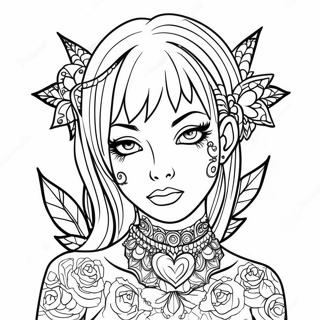 Goth Tattoo Coloring Page 48224-40076