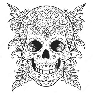 Intricate Gothic Skull Tattoo Coloring Page 48225-40077