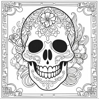 Intricate Gothic Skull Tattoo Coloring Page 48225-40078