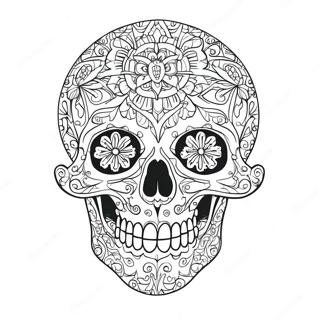 Intricate Gothic Skull Tattoo Coloring Page 48225-40079