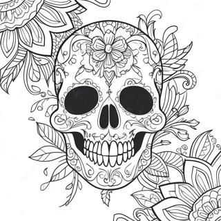 Intricate Gothic Skull Tattoo Coloring Page 48225-40080