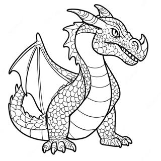 Ferocious Fire Breathing Dragon Coloring Page 4822-3877