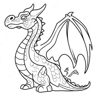 Ferocious Fire Breathing Dragon Coloring Page 4822-3878