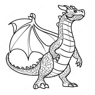 Ferocious Fire Breathing Dragon Coloring Page 4822-3879