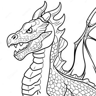 Ferocious Fire Breathing Dragon Coloring Page 4822-3880