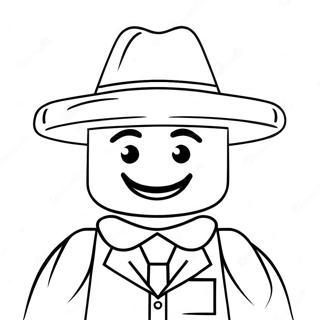 Happy Lego Person With Hat Coloring Page 48235-40090