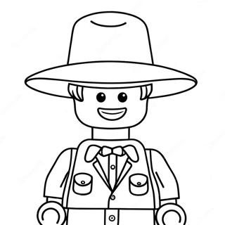 Happy Lego Person With Hat Coloring Page 48235-40091