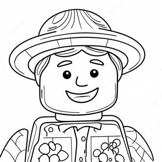 Happy Lego Person With Hat Coloring Page 48235-40092