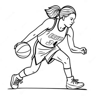 Girl Basketball Player Dribbling Coloring Page 48264-40110