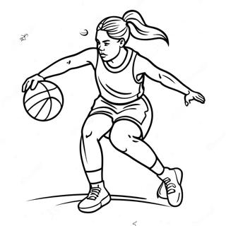 Girl Basketball Player Dribbling Coloring Page 48264-40111