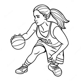 Girl Basketball Player Dribbling Coloring Page 48264-40112