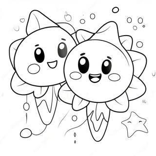 Cheerful Sundrop And Moondrop Friends Coloring Page 48285-40129