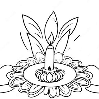 Colorful Diwali Diyas Coloring Page 482-387