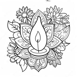 Colorful Diwali Diyas Coloring Page 482-388