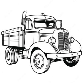 Vintage Flatbed Truck Coloring Page 48335-40167