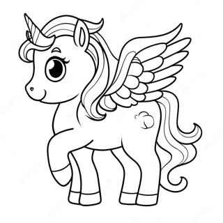 Cute Pegacorn With Rainbow Mane Coloring Page 48345-40185