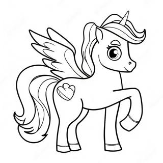 Cute Pegacorn With Rainbow Mane Coloring Page 48345-40187