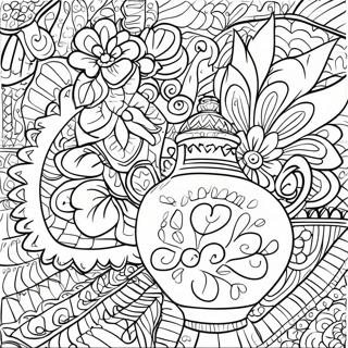 Vibrant Mexican Talavera Pottery Coloring Page 48385-40209