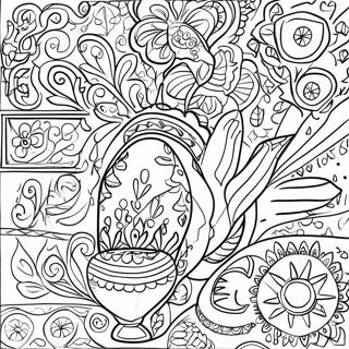 Vibrant Mexican Talavera Pottery Coloring Page 48385-40210