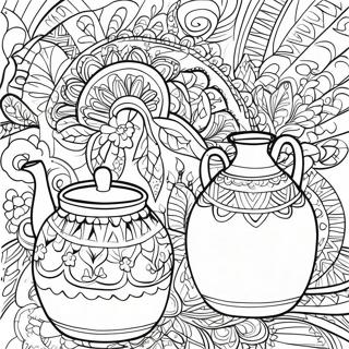 Vibrant Mexican Talavera Pottery Coloring Page 48385-40211