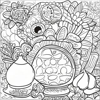 Vibrant Mexican Talavera Pottery Coloring Page 48385-40212