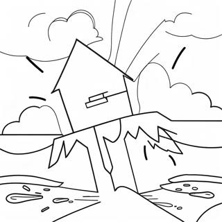 Thunderstorm Scene With Lightning Coloring Page 48395-40219