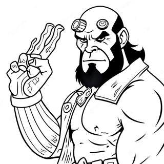 Hellboy With The Right Hand Of Doom Coloring Page 48425-40234