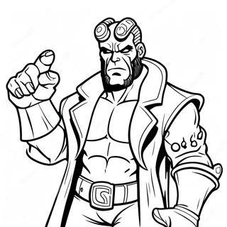 Hellboy With The Right Hand Of Doom Coloring Page 48425-40235